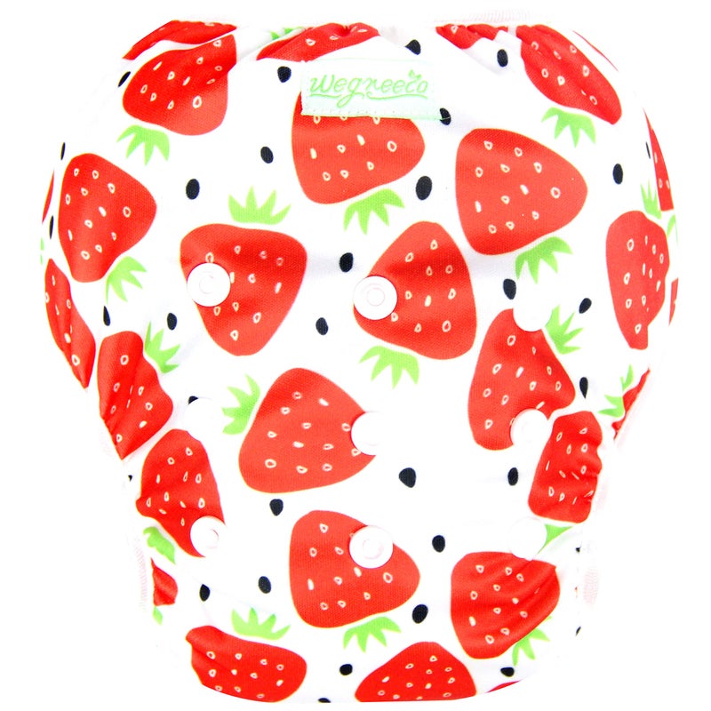 wegreeco Baby & Toddler Snap One Size Adjustable Reusable Baby Swim Diaper (Fruits, Large, 3 Pack) - Image 3
